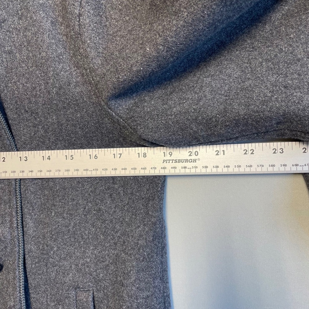 Vans Womens Double Breasted Peacoat Grey Wool Blend‎ Collared Wide Button Size M - Picture 6 of 10